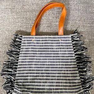 Sole Society Striped | Fringe Tote Bag